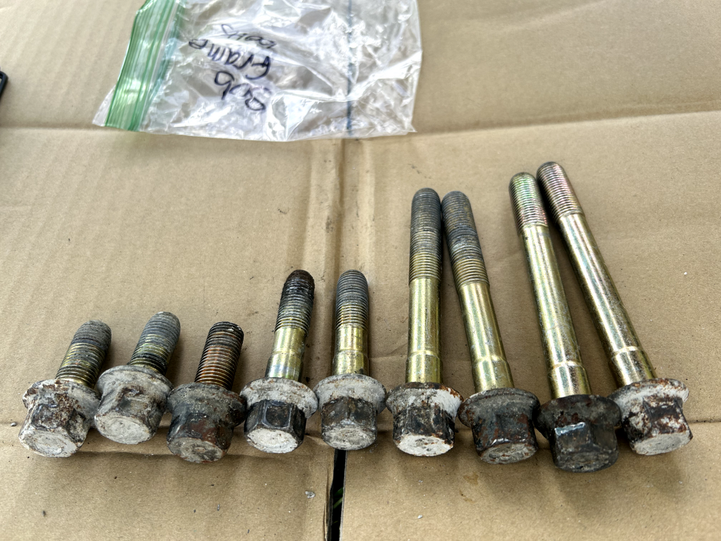 92-95 Honda Civic EG OEM Front Subframe Crossmember K Frame Bolts