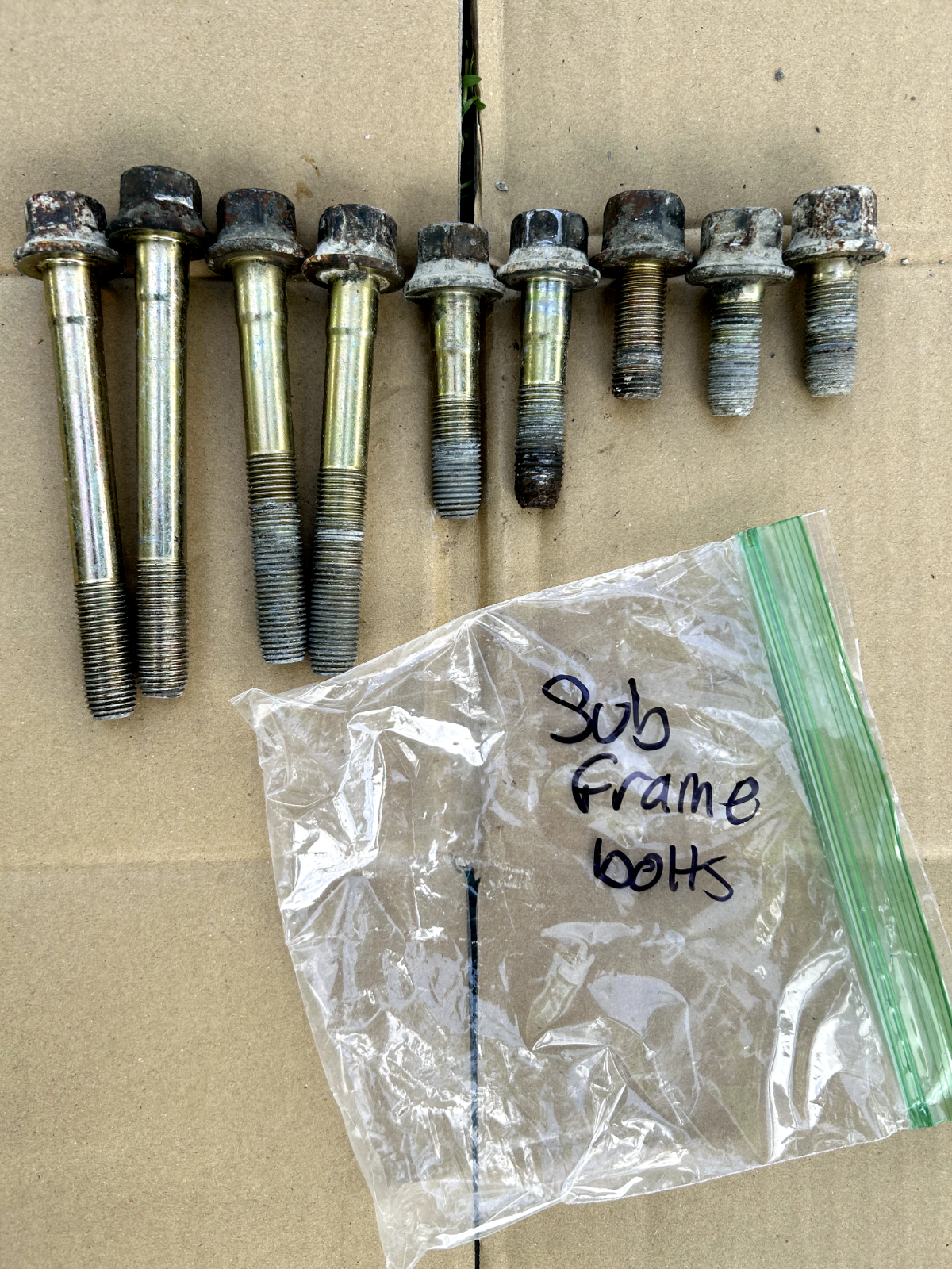 92-95 Honda Civic EG OEM Front Subframe Crossmember K Frame Bolts