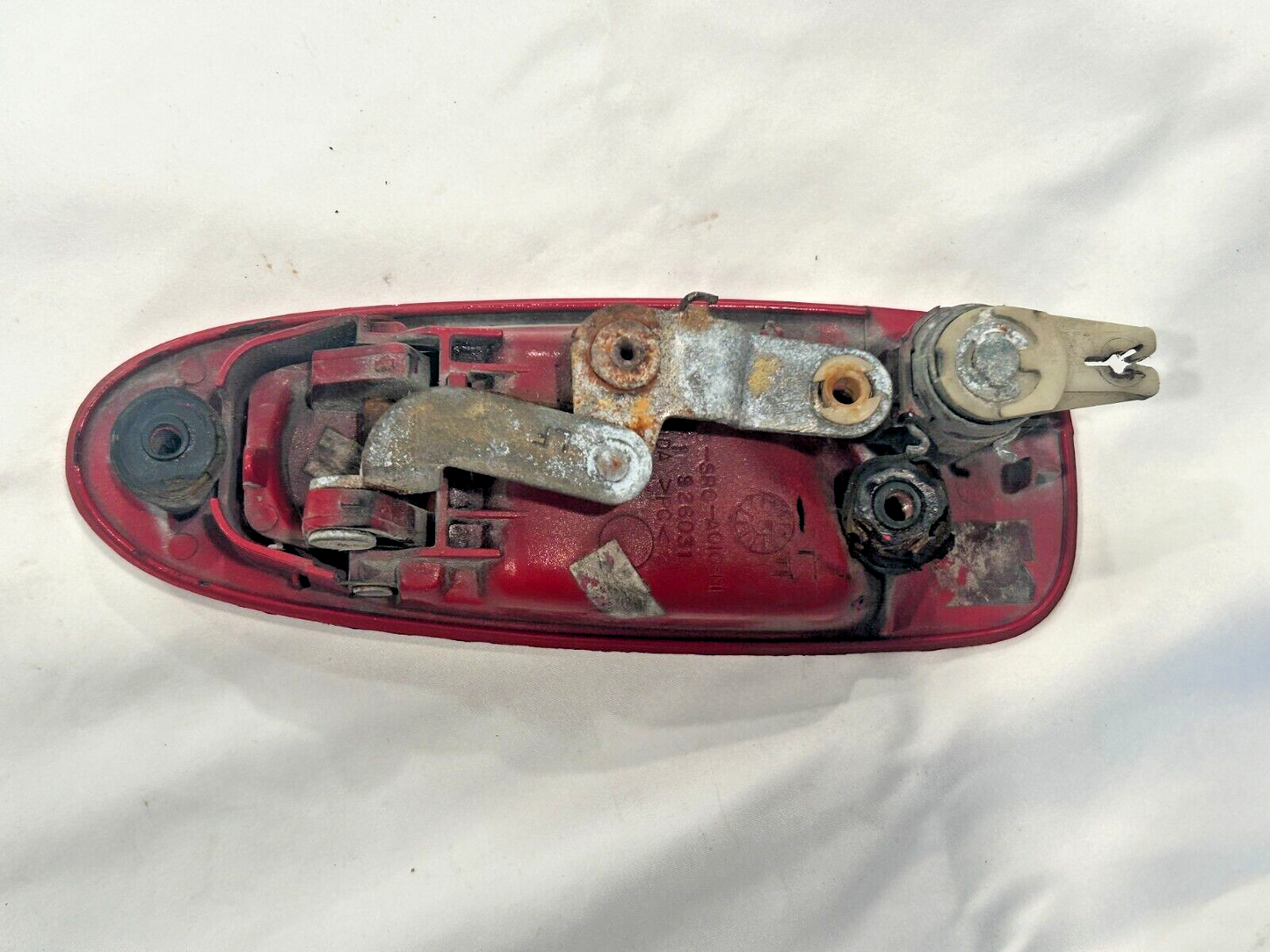 92-94 Honda SI Del Sol OEM Civic Red Hatch Exterior Front Passenger Door Handle