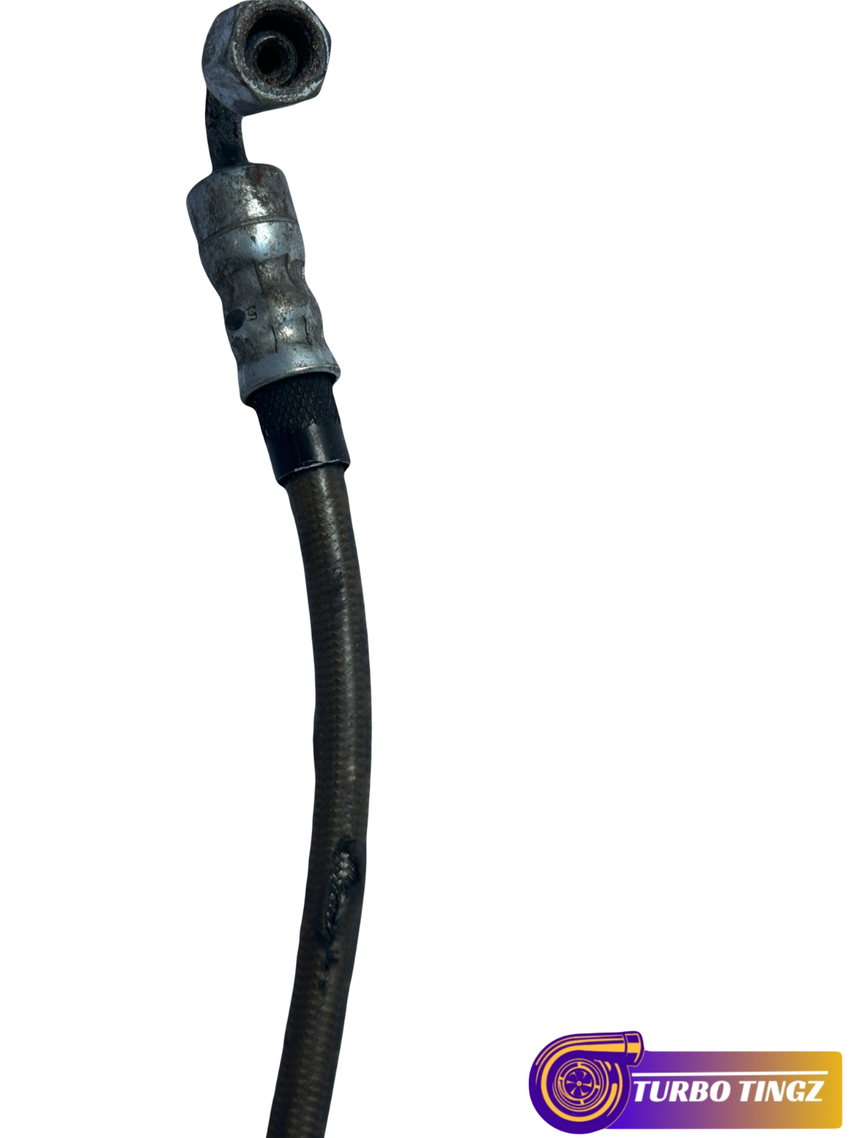 Turbo feed Hose PTFE Lined Coated Braided Stainless Long 3 AN Hose 90 degrees