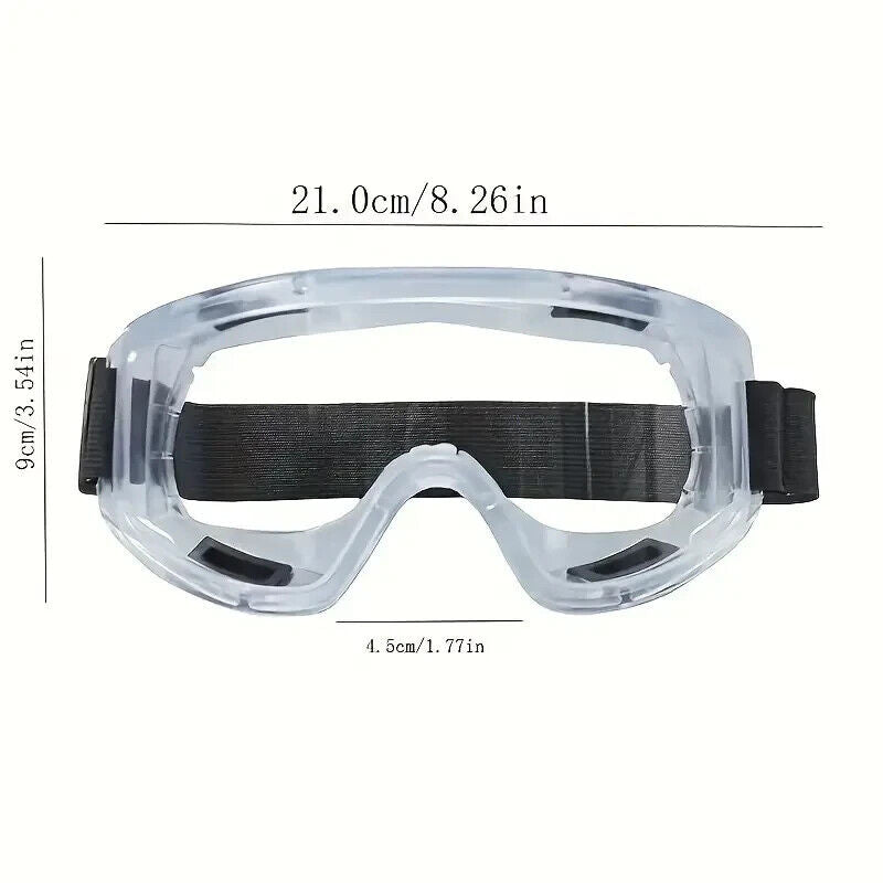 2 Pack Reusable Anti Fog Ventilated Clear Safety Goggles w/ Adjustable Strap
