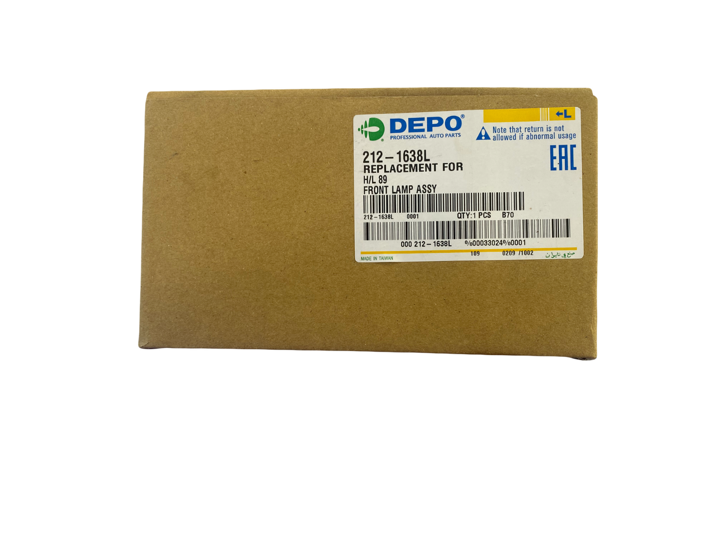 DEPO FRONT FLASHER INDICATOR LIGHTS BLINKER LAMP PAIR 212-1638R & 212-1638L