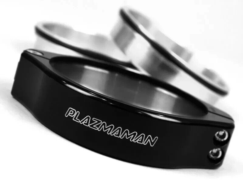 Plazmaman 2.5 inch 63mm Plazmaclamp Set Aluminium Weld On Sleeves Black Clamp