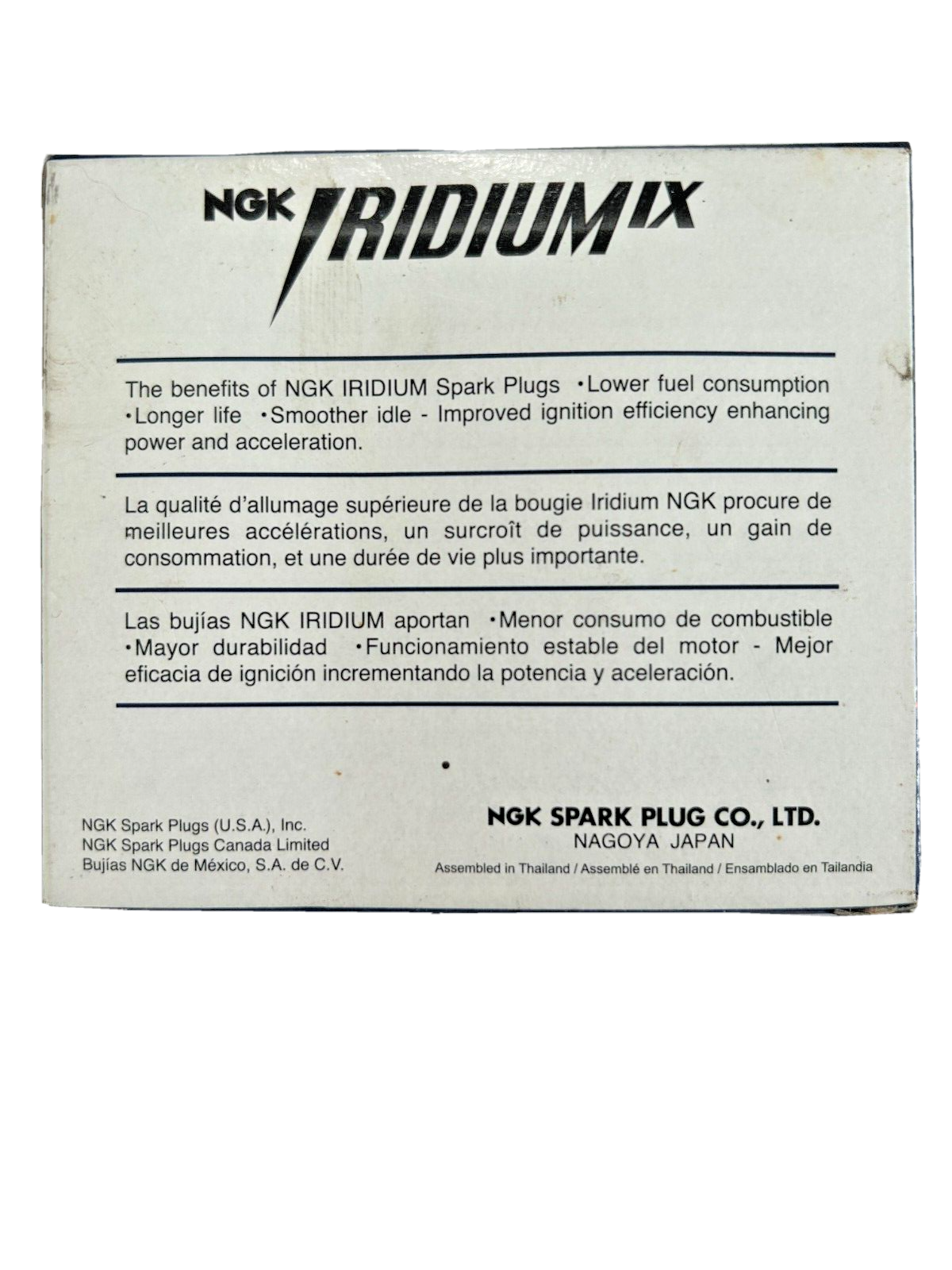 NGK Iridium IX Set of 4 Spark Plugs BKR9EIX / 2669