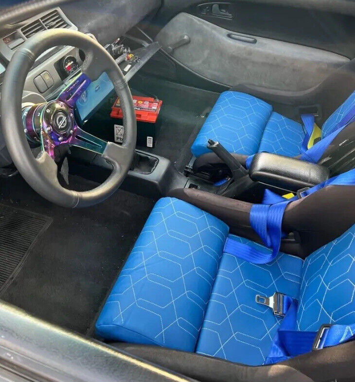 NRG FRP-301 FIBER GLASS BUCKET RACING SEAT+LUMBAR CUSHIONS