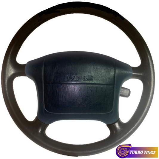 91 TOYOTA MR2 Turbo SW20 Horn and Steering Wheel Black OEM