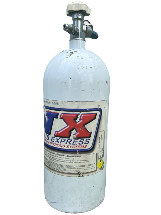 Nitrous Express 10lb Bottle w/Lightning 500 Valve guage (6.89 Dia x 20.19 Tall)