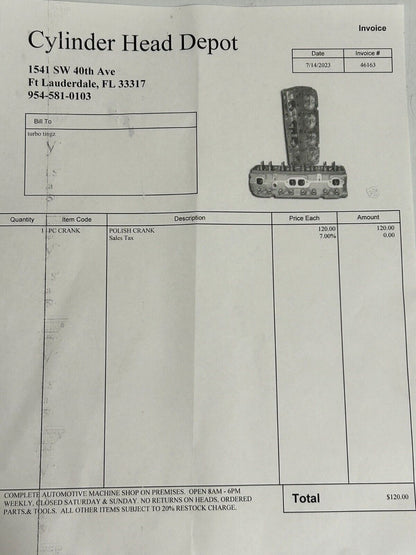 04-08 ACURA TSX CRANKSHAFT OEM K20 K24 K Series K24A2 K24 13310-RBB-000