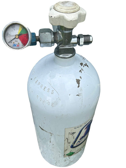 Nitrous Express 10lb Bottle w/Lightning 500 Valve guage (6.89 Dia x 20.19 Tall)